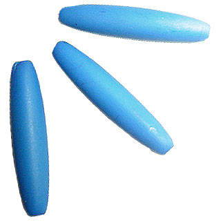 ABS Groovy Tube Beads 26x6mm in Psychadelic Blue, sold individually