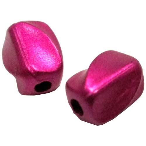 Acrylic MetallicTwisted Boho Bead in Hot Pink 8x4mm, pack of 20pcs