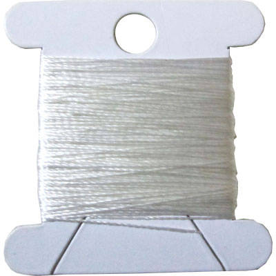 ~oOo~ Beading Silk 0.3mm in Ivory, card of 10m