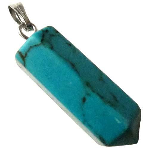 Blue Howlite Pendulum; about 8-9mm wide; 31-33mm long