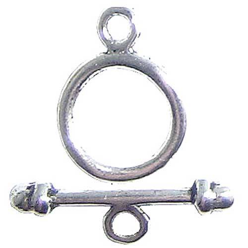 Toggle and Bar Clasp 12mm Silverplated, pack of 10pcs