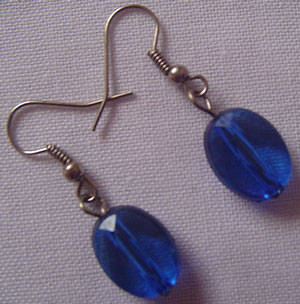Dangle Earrings in Silver & Blue