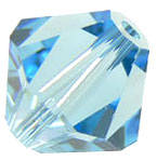 10x9mm Faux Crystal Blue Facetted Acrylic Bicone