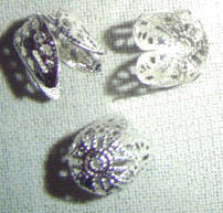 12mm Filigree Bead Caps Bright Silvertone Metal (Petals can be adjusted)