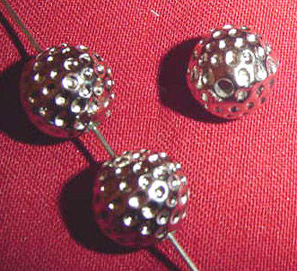 11mm Silverplated CCB Metallised Acrylic Round Pitted Bead