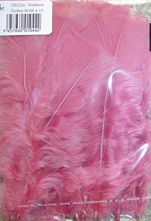 Pack of 10 Quality Turkey Flats, ROSE (For Earrings, DreamCatchers, Mobiles, Pendants)