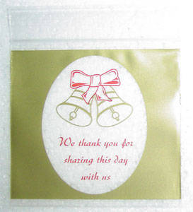 GOLD printed "We Thank You for Sharing the Day with Us" Occasion Polyzip Bags 8x6cm
