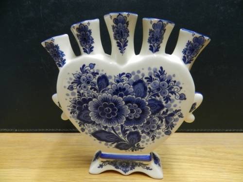 Delft Blue Tulip Vase Authentic Delftware Holland, Designed by Heinen Delftware