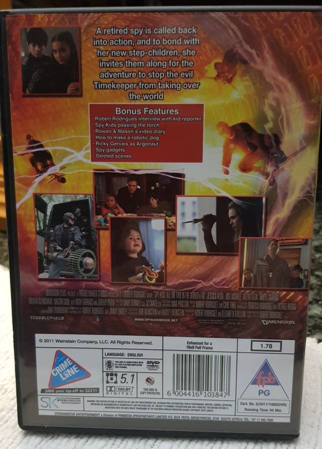 Family Entertainment DVD   Spy Kids, All the Time in the World.  Good, clean condition.