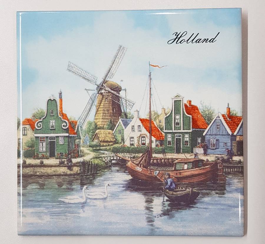 Dutch Wall Tile  Hand decorated by Ter Steege Holland