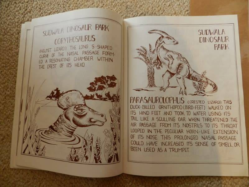 Sudwala Dinosaur Park souvenir:  Consists of Sudwala Park Booklet