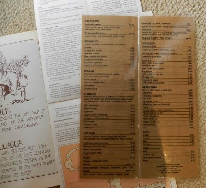 Sudwala Dinosaur Park souvenir:  Consists of Sudwala Park Booklet