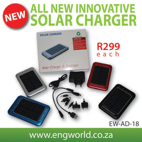 Solar Battery Charger with led lights 2600mAh