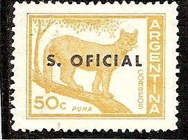 1955 50c Puma Optd S. Oficial