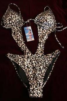 LADIES BLACK & SILVER SWIMWEAR - MEDIUM/LARGE