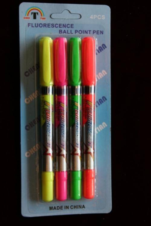 4PC FLUORESCENT BALL POINT PENS