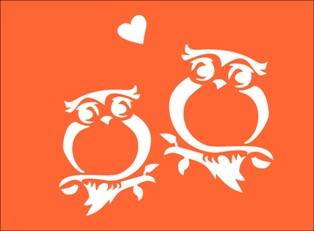 Love Owls -  Art Stencil, Mask, Template