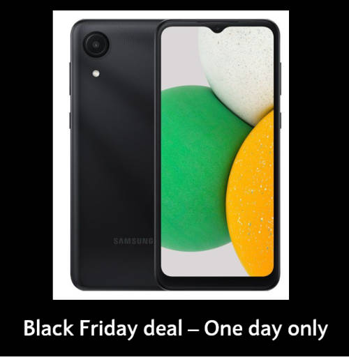 Samsung Galaxy A03 Core  - Ceramic Black 32GB Dual Sim