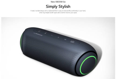 LG XBOOM GO PL7 Bluetooth speaker - Black with Meridian Audio