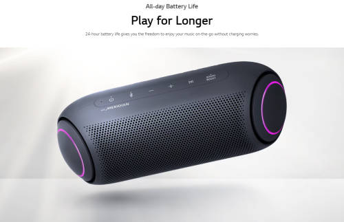 LG XBOOM GO PL7 Bluetooth speaker - Black with Meridian Audio