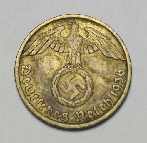 1936(A) 5 REICHSPFENNIG - Germany - THIRD REICH.     !!! DIAMONDS FOUND !!!