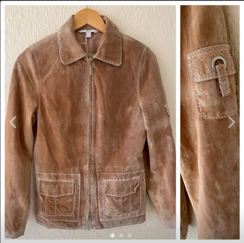 Immaculate Tan Suede Leather Jacket in Tan