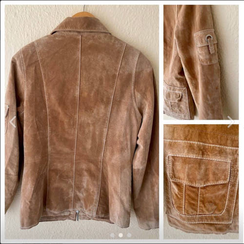 Immaculate Tan Suede Leather Jacket in Tan