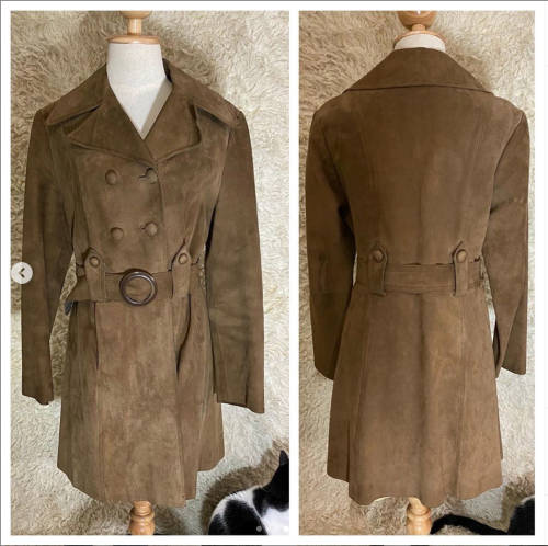 Sweet Vintage Suede Trench Coat