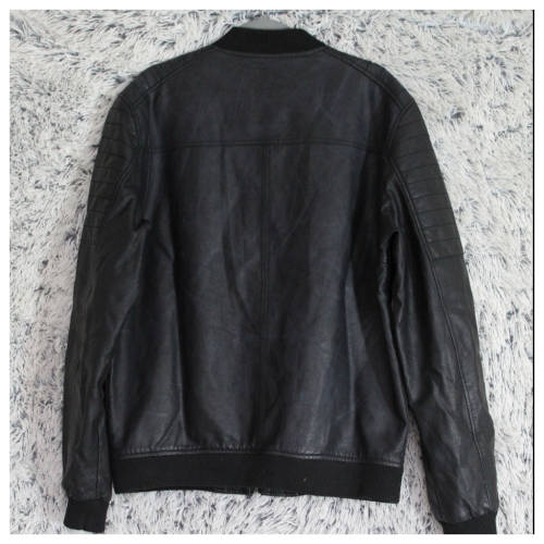 Men's Black Leather Jacket by Italian Brand Tiffosi