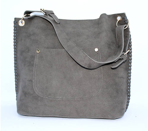 2 in 1 Faux Suede Tote Bag and Vanity 