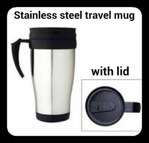 2 ON AUCTION " lovely stainless steel traveling mugs"