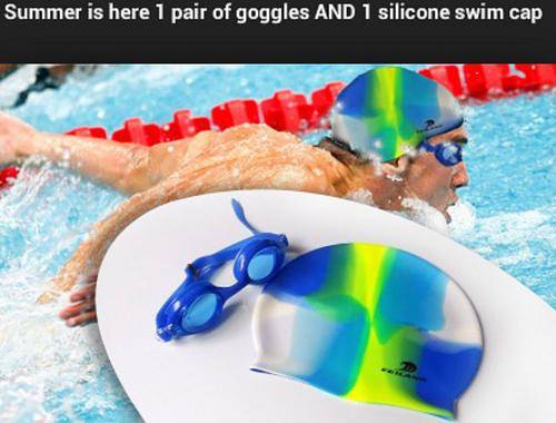 Swim goggles and silicone swim cap (NICE FOR THE CHRISTMAS STOCKING)