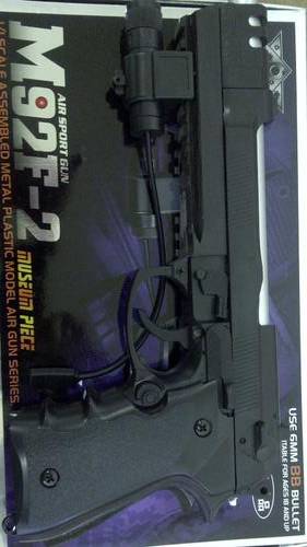 New, Metal Plastic Airsoft gun M92F-2 Free Shipping!