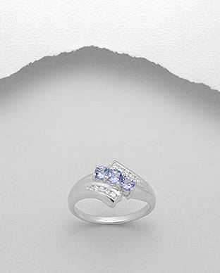 INTERNATIONAL MAIL - GENUINE NATURAL TANZANITE RING CRAFTED IN 925 STERLING SILVER