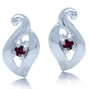 GENUINE NATURAL GARNET EARRINGS CRAFTED IN .925 STERLING SILVER