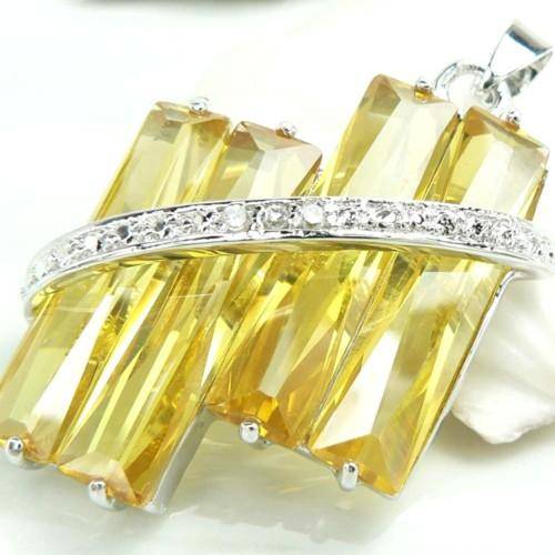CAPTIVATING QUARTZ DOUBLE PENDANT CRAFTED IN HALLMARKED 925 STERLING SILVER