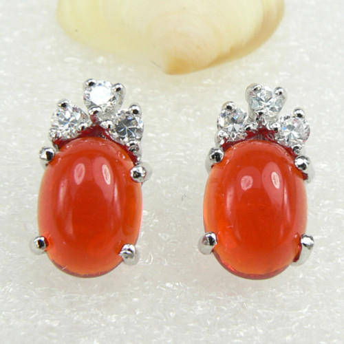 GENUINE RED CARDONIUM STUD EARRINGS CRAFTED IN 925 STERLING SILVER