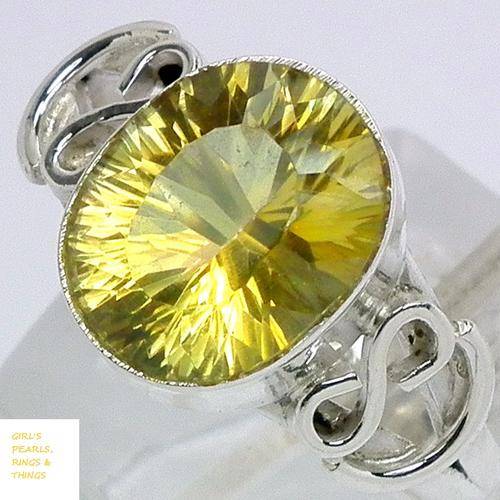 "THE REAL DEAL AT A FRACTION OF THE PRICE"GENUINE LEMON TOPAZ RING IN HALLMARKED 925 STERLING SILVER