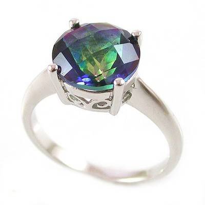 GENUINE NATURAL **RARE** RAINBOW BLUE TOPAZ RING CRAFTED IN FINE 925 STERLING SILVER