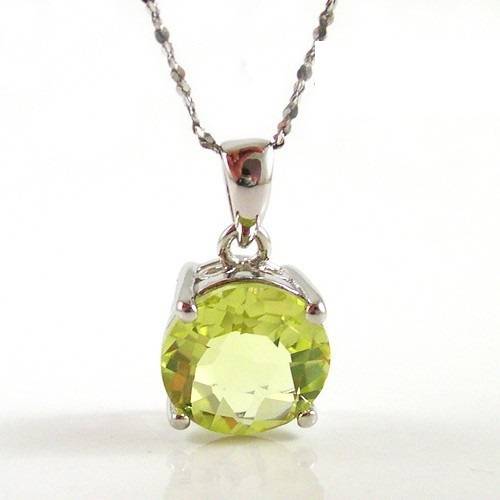 3.82 GENUINE ROUND CUT LEMON QUARTZ PENDANT CRAFTED IN 925 STERLING SILVER