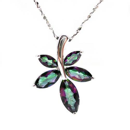 "SPECIAL GIFT" 3ct GENUINE RAINBOW TOPAZ PENDANT IN 925 STERLING SILVER