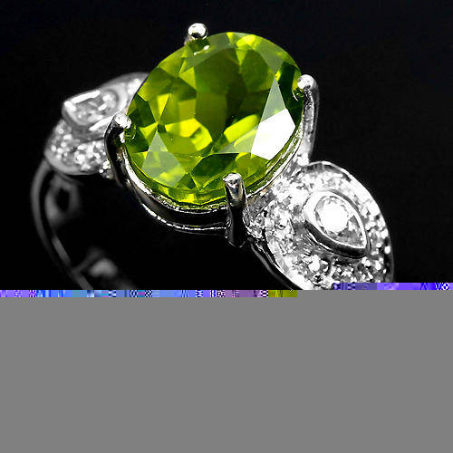 GENUINE GREEN PERIDOT RING CRAFTED IN SOLID .925 STERLING SILVER