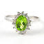 GENUINE NATURAL PERIDOT CLUSTER RING CRAFTED IN 925 STERLING SILVER
