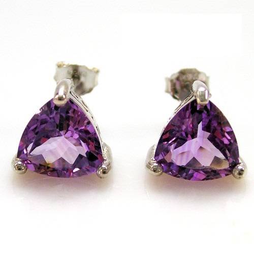 "ADD SOME SPARKLE!" GENUINE AMETHYST EARRINGS IN 925 STERLING SILVER