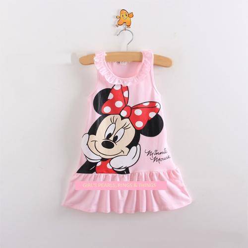 PRETTY PINK GLAMOUROUS MINNIE MOUSE SUMMER DRESS - AGE 2 - 3 YEARS