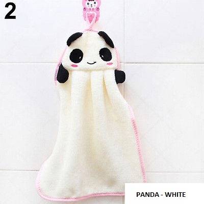 TODDLERS/CHILDREN'S HAND TOWEL - WHITE & PINK PANDA - MAKES WASHING HANDS FUN!!!
