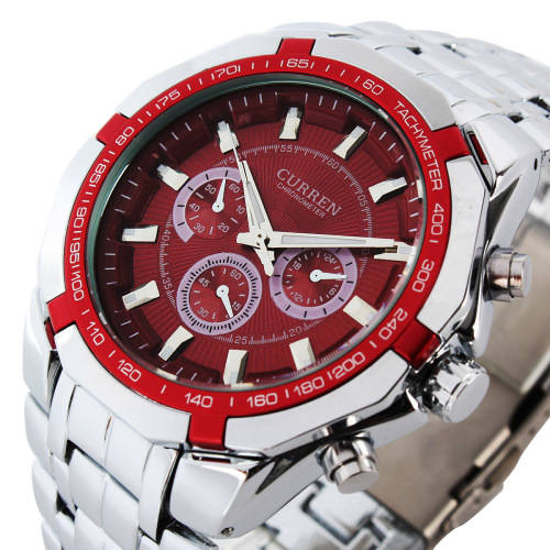 GENUINE CURREN MEN'S LUXURY BRAND SPORTS QUARTZ FULL STEEL WRISTWATCH