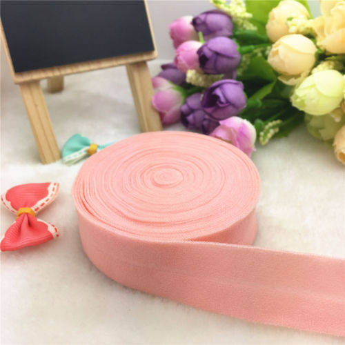 4.9 M LENGTH SHEEN F.O.E. (FOLD OVER ELASTIC) FOR  CRAFTING - PERFECT FOR HEADBANDS - SOFT PINK