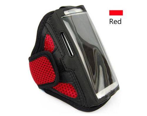 UNISEX ARMBAND WITH POUCH - PROTECT YOUR SAMSUNG GALAXY PHONE WHILE PLAYING OUTDOOR SPORTS RED
