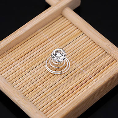 6 PCS BRIDAL HAIR JEWELLERY SET -  SPIRAL COILS WITH RHINESTONE  - HAIR ACCESSORY